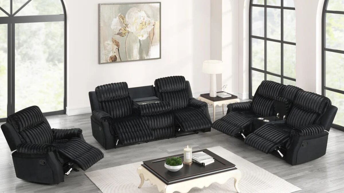 S4230 Willow Black  Sofá & Loveseat